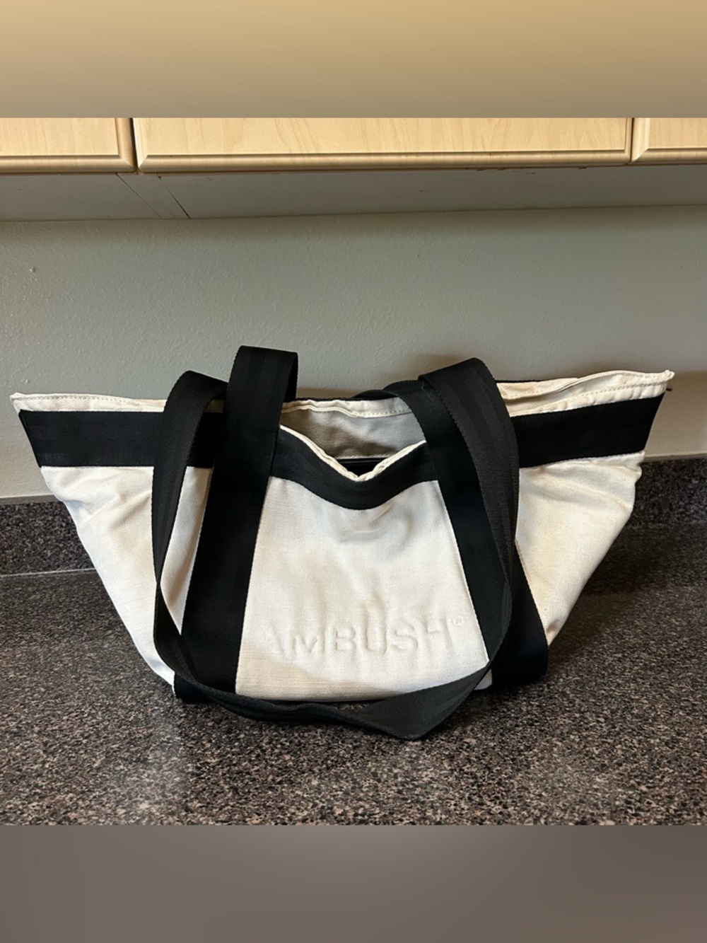 Ambush Mini Logo Embossed Canvas Tote